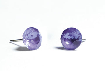 Farma Bijoux Υποαλλεργικά Σκουλαρίκια Κρύσταλλα Μωβ 6,2mm